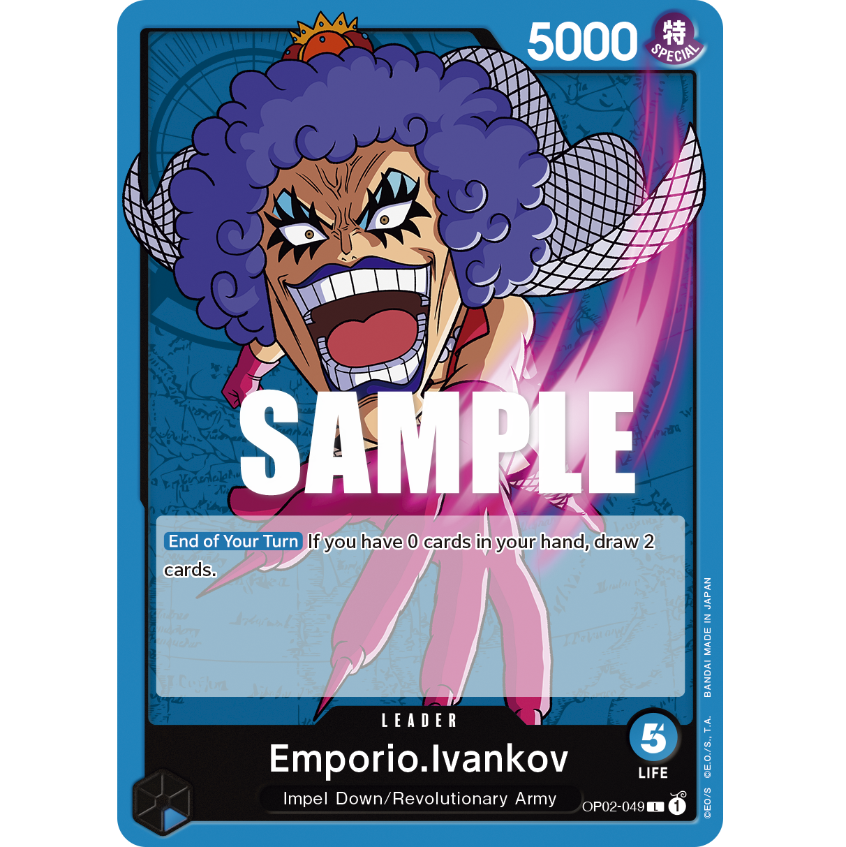 ONE PIECE CARD GAME OP02-049 L EMPORIO IVANKOV (V.1) "PARAMOUNT WAR INGLÉS"
