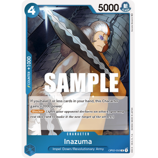 ONE PIECE CARD GAME OP02-050 R INAZUMA "PARAMOUNT WAR ENGLISH"