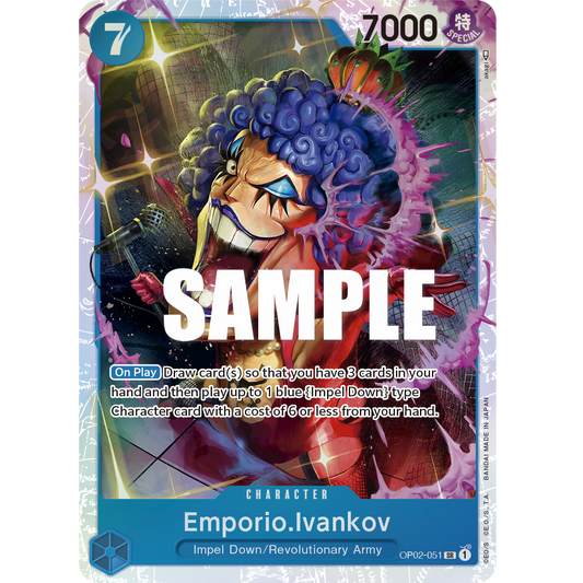 ONE PIECE CARD GAME OP02-051 SR EMPORIO IVANKOV (V.1) "PARAMOUNT WAR ENGLISH"