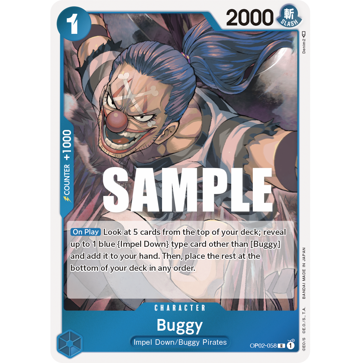 ONE PIECE CARD GAME OP02-058 R BUGGY (V.1) "PARAMOUNT WAR INGLÉS"