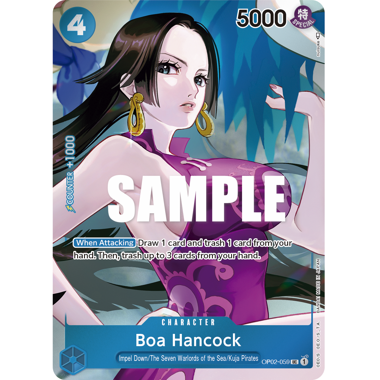 ONE PIECE CARD GAME OP02-059 UC BOA HANCOCK (V.2) "PARAMOUNT WAR ENGLISH"