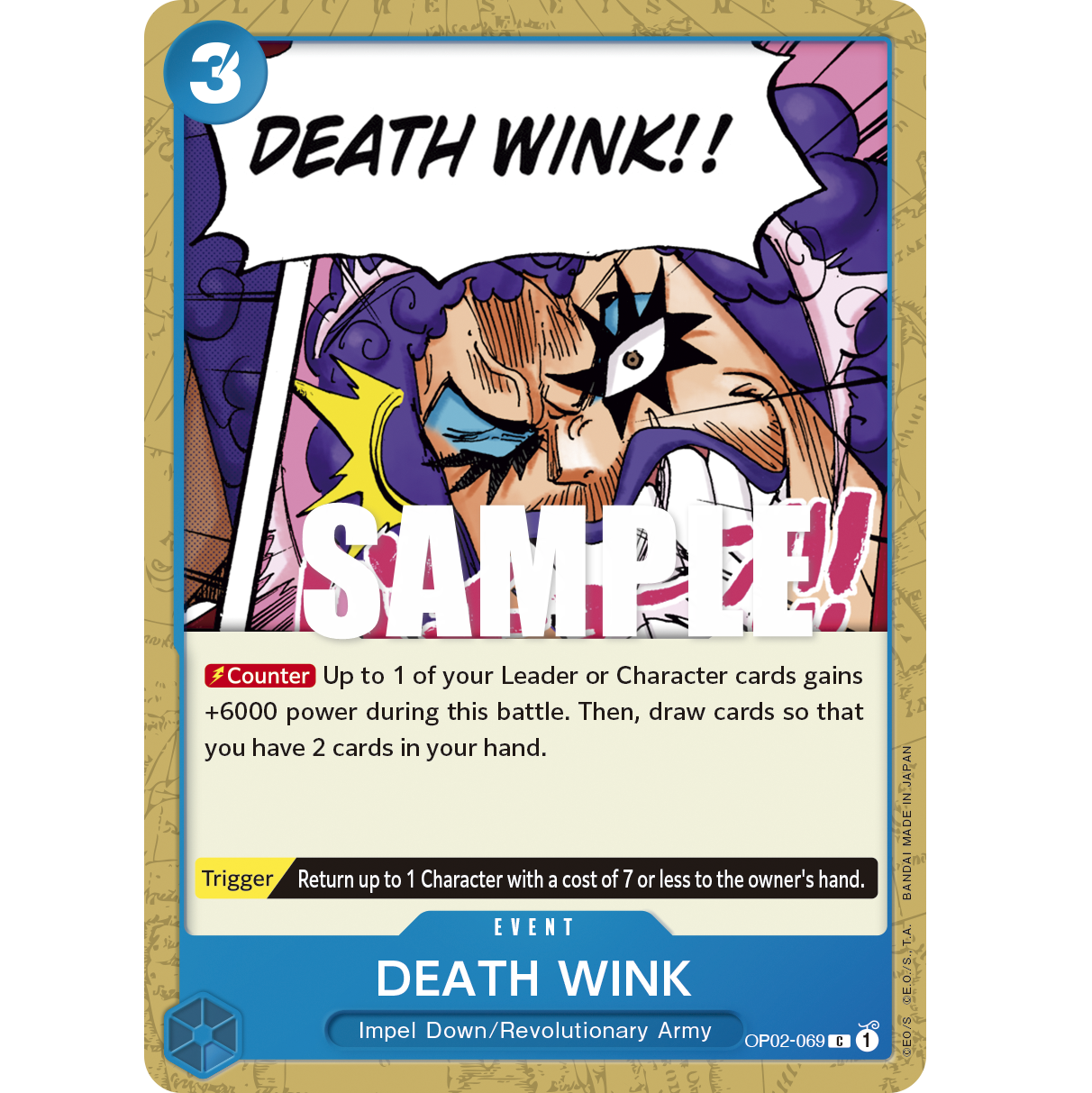 ONE PIECE CARD GAME OP02-069 C DEATH WINK "PARAMOUNT WAR ENGLISH"