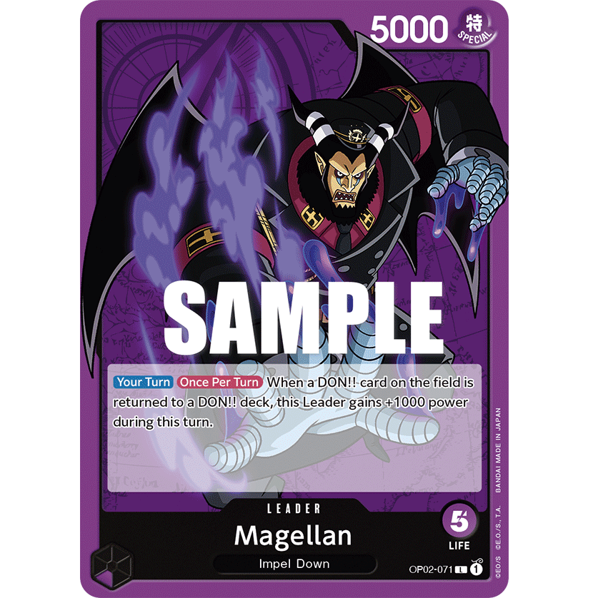 ONE PIECE CARD GAME OP02-071 L MAGELLAN (V.1) "PARAMOUNT WAR ENGLISH"