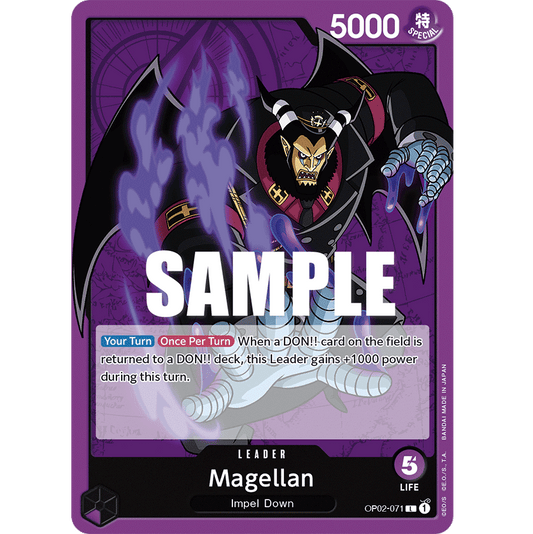 ONE PIECE CARD GAME OP02-071 L MAGELLAN (V.1) "PARAMOUNT WAR ENGLISH"