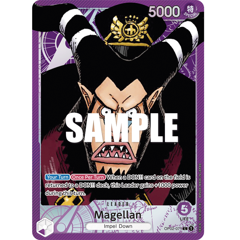 ONE PIECE CARD GAME OP02-071 L MAGELLAN (V.2) "PARAMOUNT WAR ENGLISH"