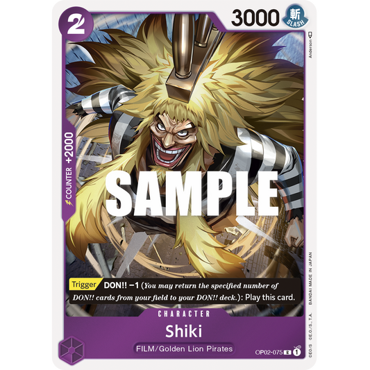 ONE PIECE CARD GAME OP02-075 R SHIKI "PARAMOUNT WAR ENGLISH"