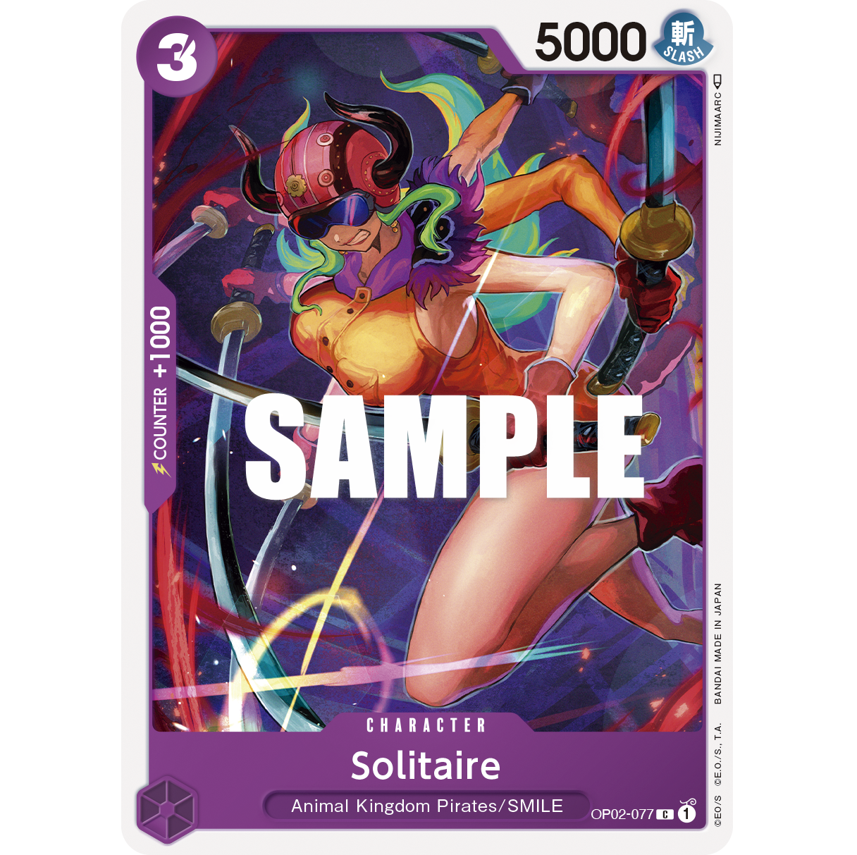 ONE PIECE CARD GAME OP02-077 C SOLITAIRE "PARAMOUNT WAR ENGLISH"