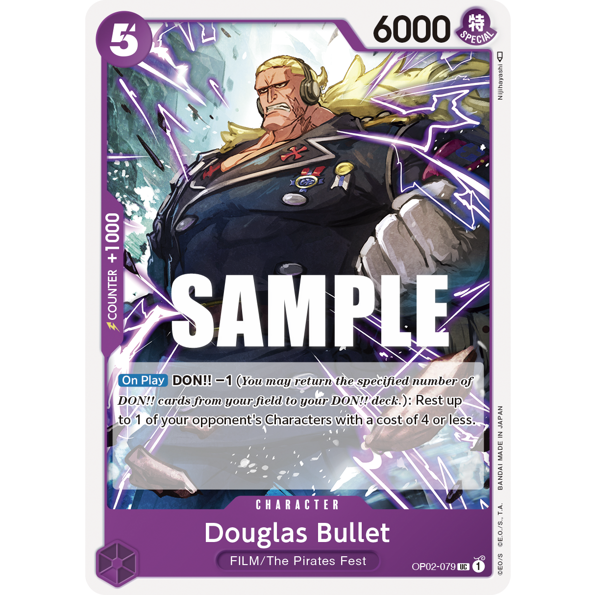 ONE PIECE CARD GAME OP02-079 UC DOUGLAS BULLET "PARAMOUNT WAR ENGLISH"