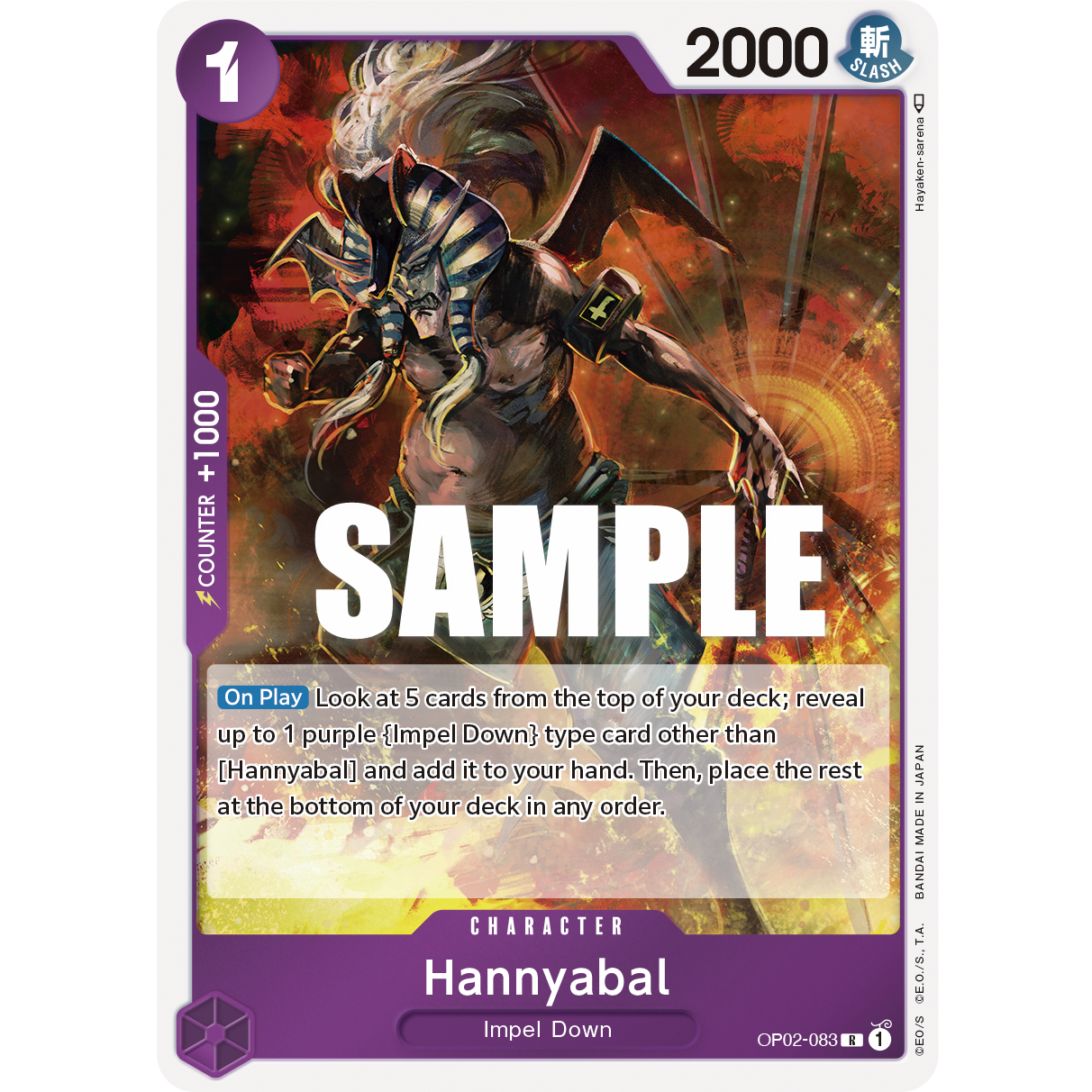ONE PIECE CARD GAME OP02-083 R HANNYABAL "PARAMOUNT WAR ENGLISH"