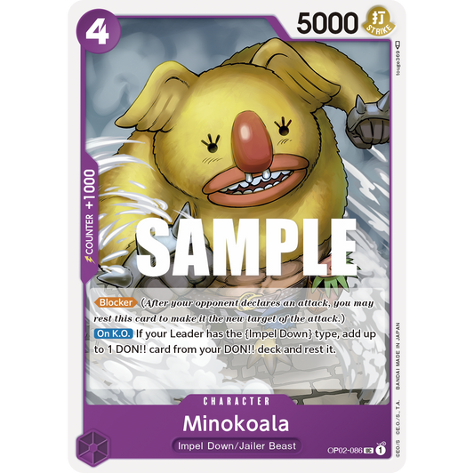 ONE PIECE CARD GAME OP02-086 UC MINOKOALA (V.1) "PARAMOUNT WAR INGLÉS"