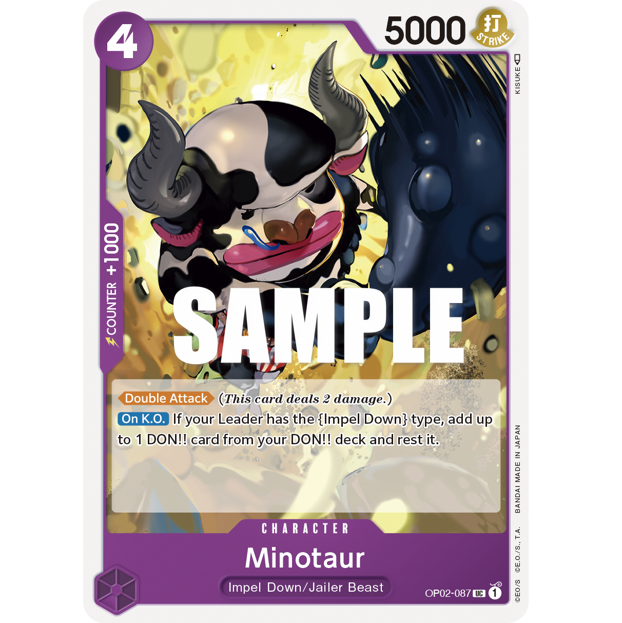 ONE PIECE CARD GAME OP02-087 UC MINOTAUR "PARAMOUNT WAR ENGLISH"