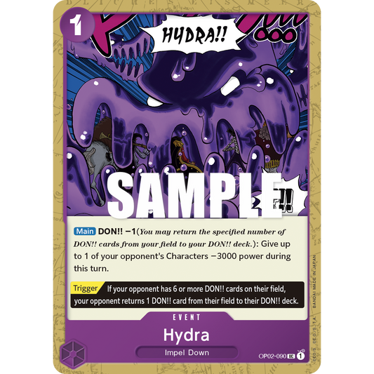 ONE PIECE CARD GAME OP02-090 UC HYDRA "PARAMOUNT WAR INGLÉS"