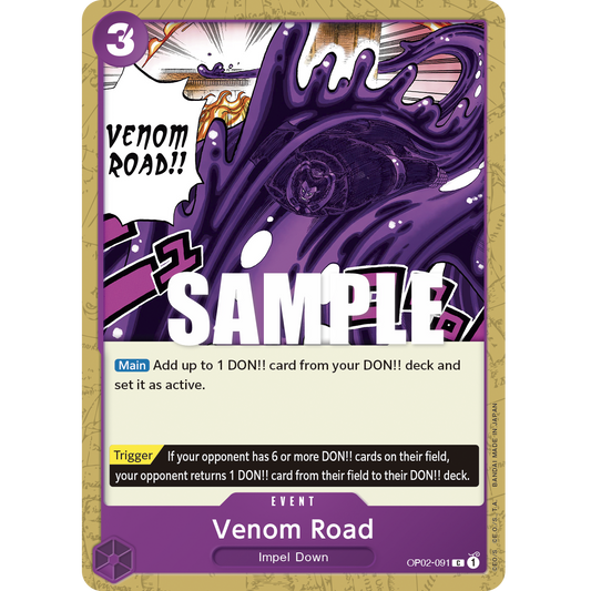 ONE PIECE CARD GAME OP02-091 C VENOM ROAD "PARAMOUNT WAR INGLÉS"