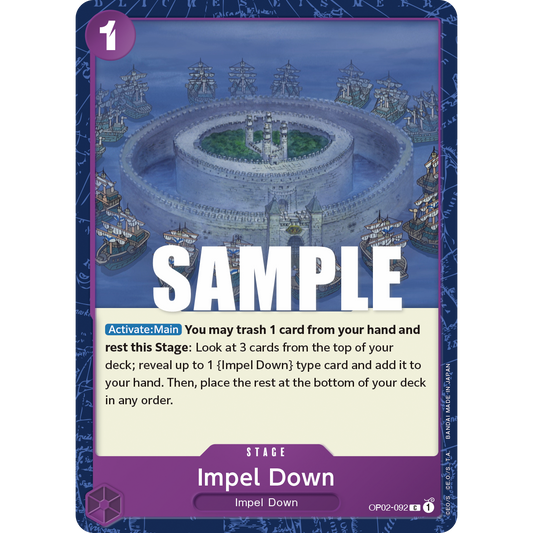 ONE PIECE CARD GAME OP02-092 C IMPEL DOWN "PARAMOUNT WAR INGLÉS"