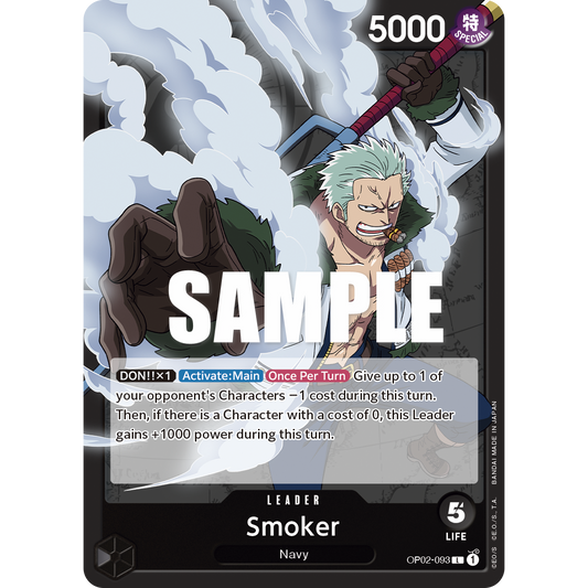 ONE PIECE CARD GAME OP02-093 L SMOKER (V.1) "PARAMOUNT WAR INGLÉS"