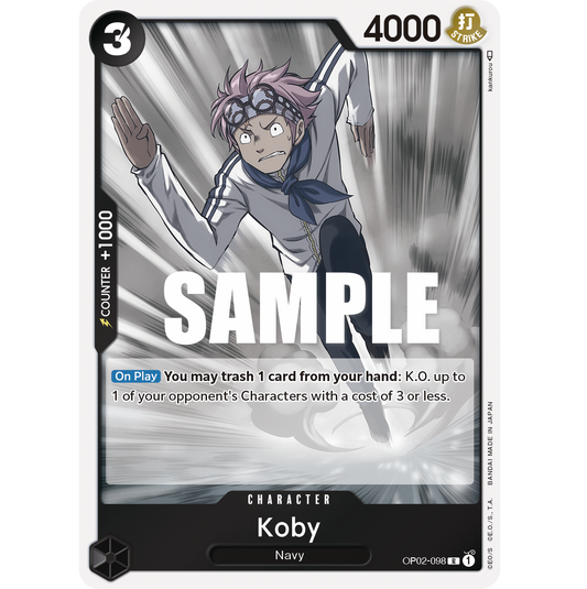ONE PIECE CARD GAME OP02-098 R KOBY "PARAMOUNT WAR INGLÉS"