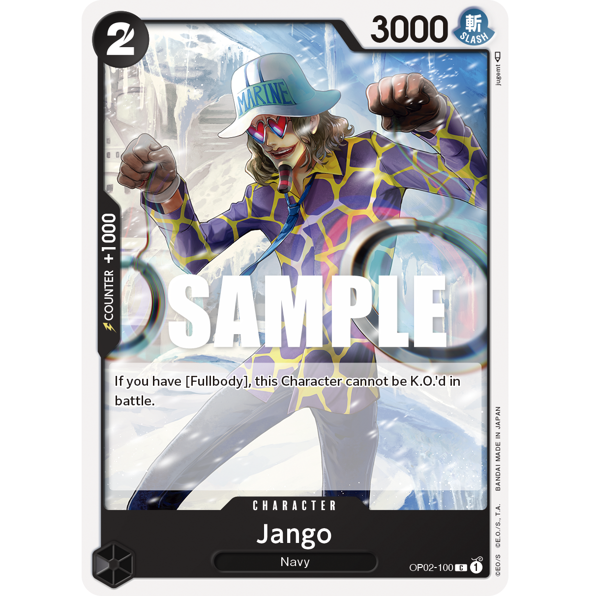 ONE PIECE CARD GAME OP02-100 C JANGO "PARAMOUNT WAR ENGLISH"