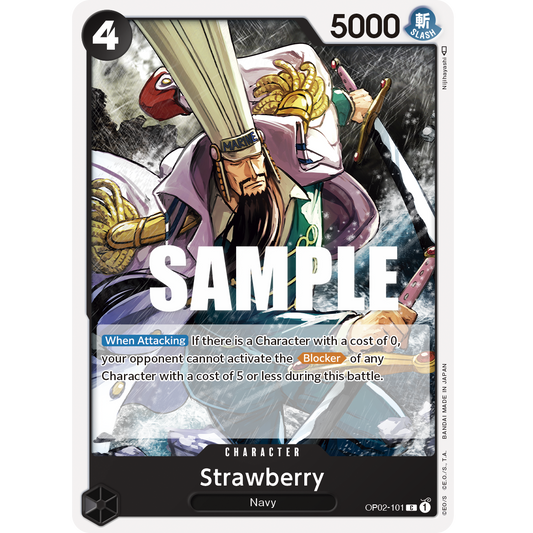 ONE PIECE CARD GAME OP02-101 C STRAWBERRY "PARAMOUNT WAR INGLÉS"