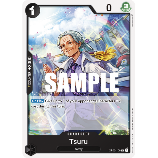 ONE PIECE CARD GAME OP02-106 UC TSURU "PARAMOUNT WAR INGLÉS"