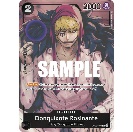 ONE PIECE CARD GAME OP02-108 C DONQUIXOTE ROSINANTE (V.2) "PARAMOUNT WAR INGLÉS"