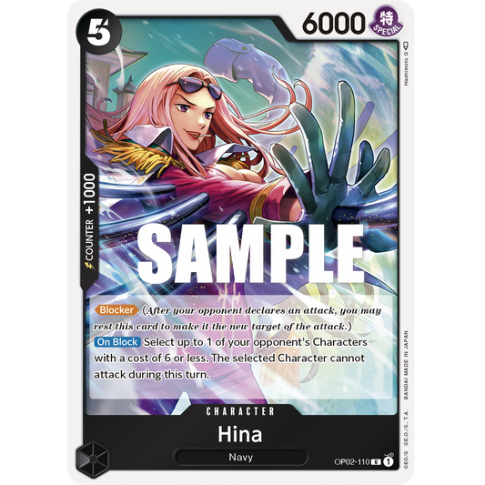 ONE PIECE CARD GAME OP02-110 R HINA "PARAMOUNT WAR INGLÉS"