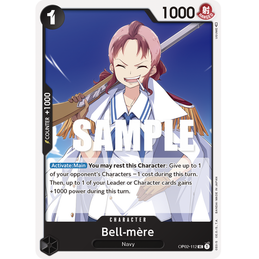 ONE PIECE CARD GAME OP02-112 UC BELL-MERE "PARAMOUNT WAR INGLÉS"