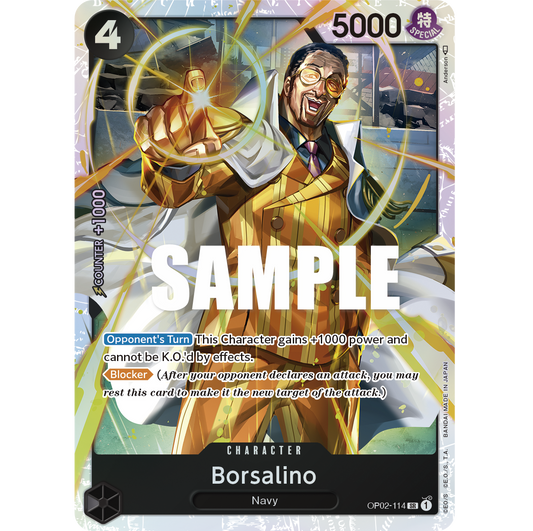 ONE PIECE CARD GAME OP02-114 SR BORSALINO (V.1) "PARAMOUNT WAR INGLÉS"