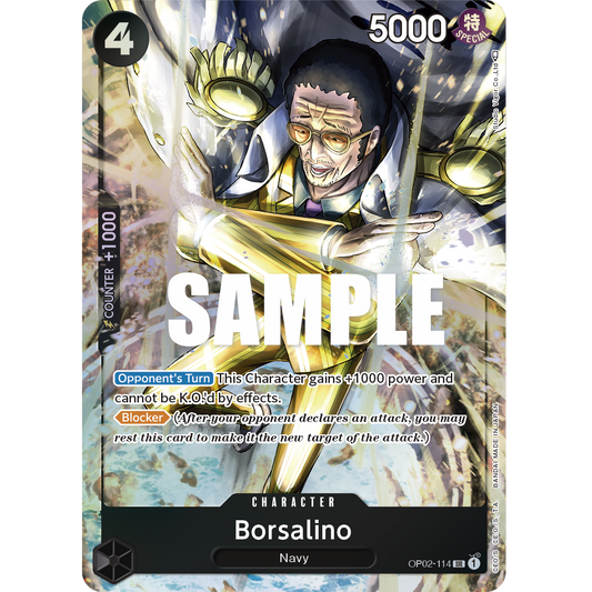 ONE PIECE CARD GAME OP02-114 SR BORSALINO (V.2) "PARAMOUNT WAR INGLÉS"