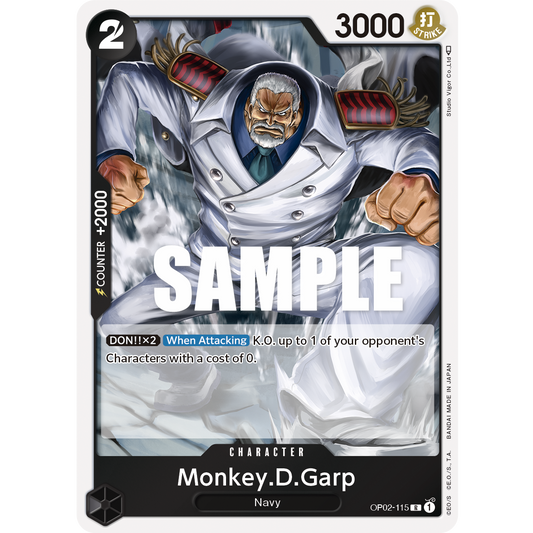 ONE PIECE CARD GAME OP02-115 R MONKEY.D.GARP (V.1) "PARAMOUNT WAR INGLÉS"