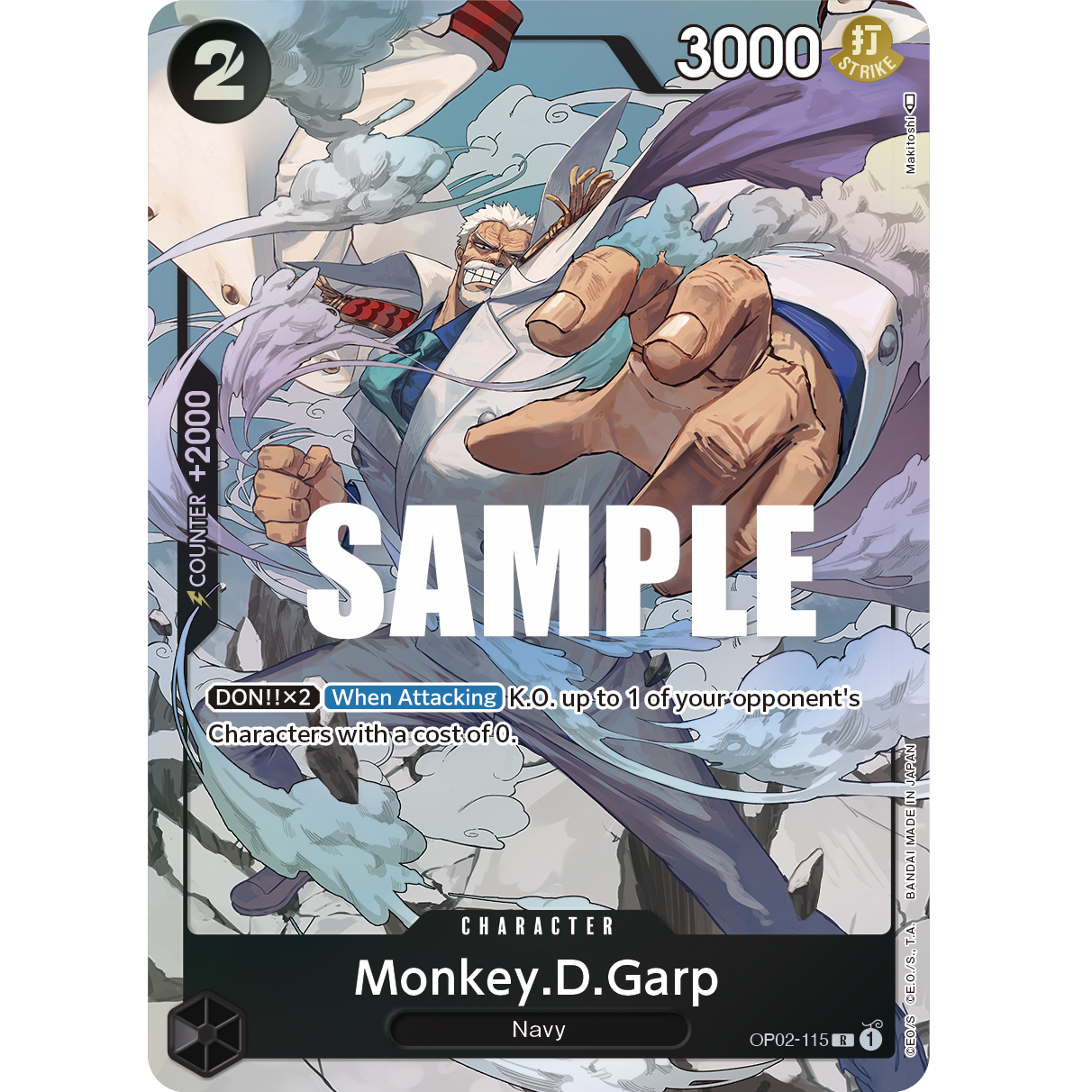 garp one piece card game ONE PIECE CARD GAME OP02-115 R MONKEY.D.GARP (V.2) "PARAMOUNT WAR ENGL – SUNNY COLLECTIBLES S.L