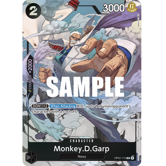 ONE PIECE CARD GAME OP02-115 R MONKEY.D.GARP (V.2) "PARAMOUNT WAR INGLÉS"