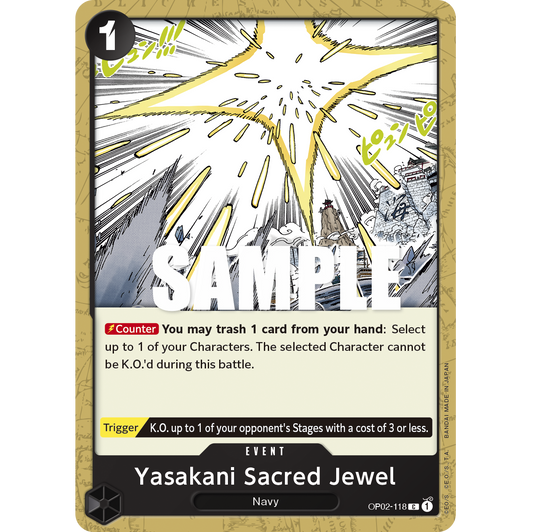 ONE PIECE CARD GAME OP02-118 C YASAKANI SACRED JEWEL "PARAMOUNT WAR INGLÉS"