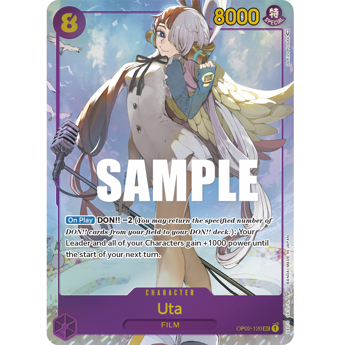 ONE PIECE CARD GAME OP02-120 SEC UTA (V.2) "PARAMOUNT WAR INGLÉS"