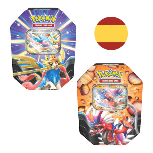 LATA SLASHING LEGENDS EX ZACIAN & KORAIDON TIN POKEMON TCG (ESPAÑOL)