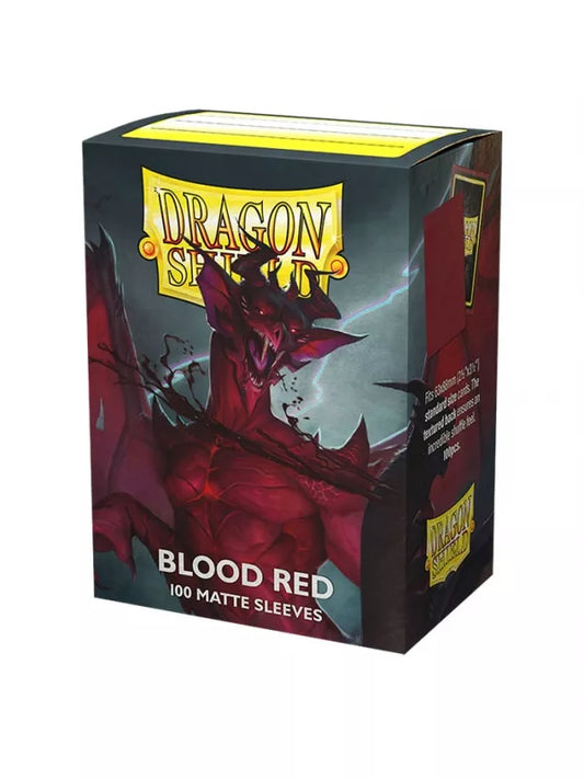 DRAGON SHIELD STANDARD MATTE ¡ROJO BLOOD RED "SIMURAG " (100 fundas)