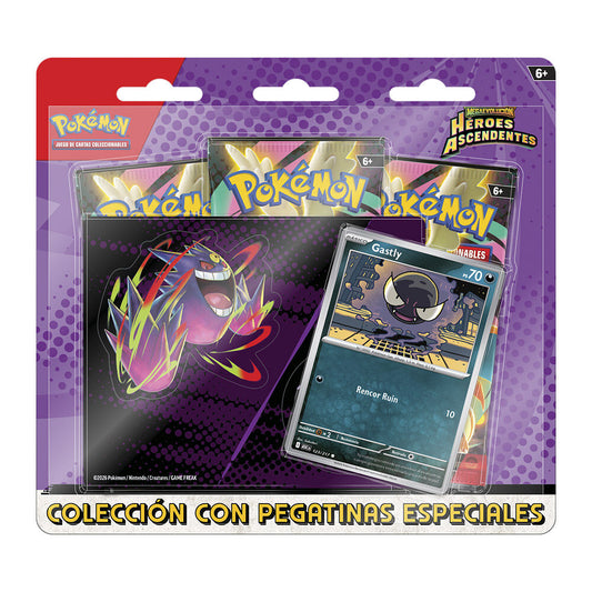 BLISTER 3 SOBRES TECH STICKER POKEMON HEROES ASCENDENTES (ESPAÑOL)
