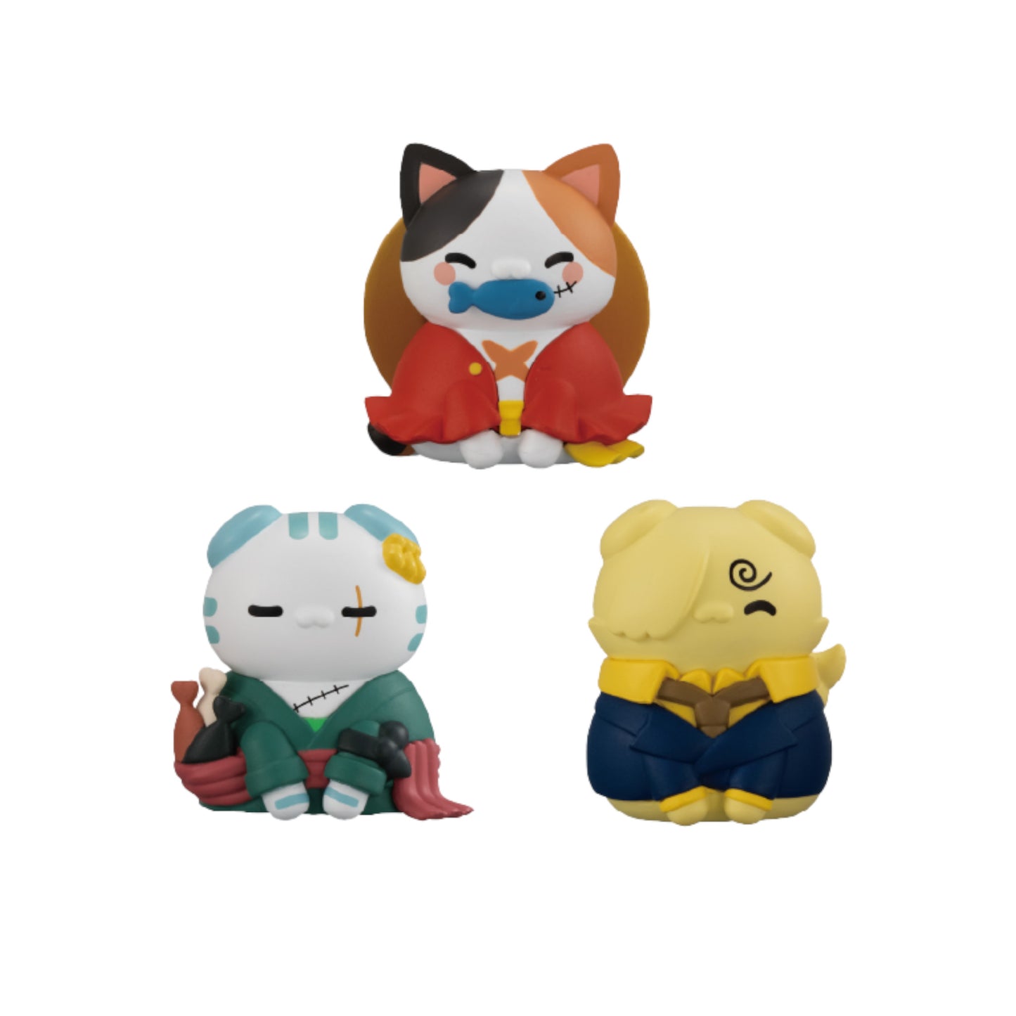 ONE PIECE MEGA CAT PROJECT HAPPY TRIO LUFFY SANJI ZORO LIMITED EDITION (3CM)