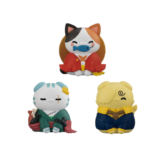 ONE PIECE MEGA CAT PROJECT HAPPY TRIO LUFFY SANJI ZORO LIMITED EDITION (3CM)