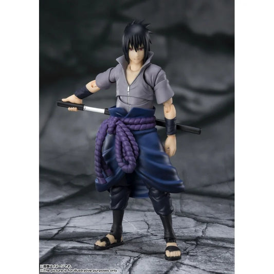 SASUKE UCHIHA HE WHO BEARS ALL HATRED FIGURE - NARUTO SHIPPUDEN - SH FIGUARTS BANDAI SPIRITS TAMASHII NATIONS 14.5 CM (RE-RUN)