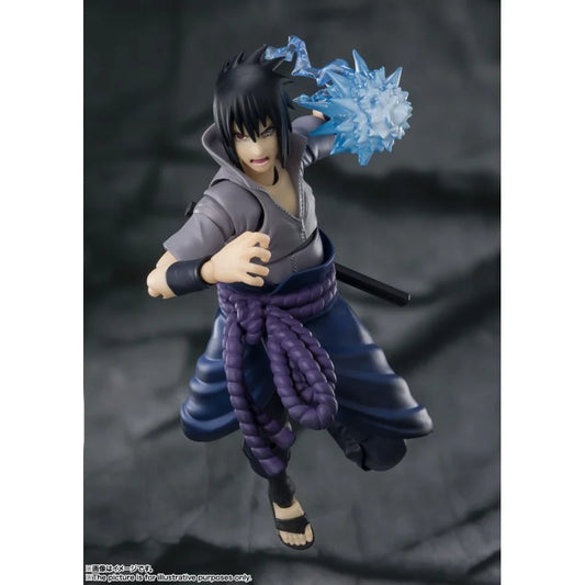 SASUKE UCHIHA HE WHO BEARS ALL HATRED FIGURE - NARUTO SHIPPUDEN - SH FIGUARTS BANDAI SPIRITS TAMASHII NATIONS 14.5 CM (RE-RUN)