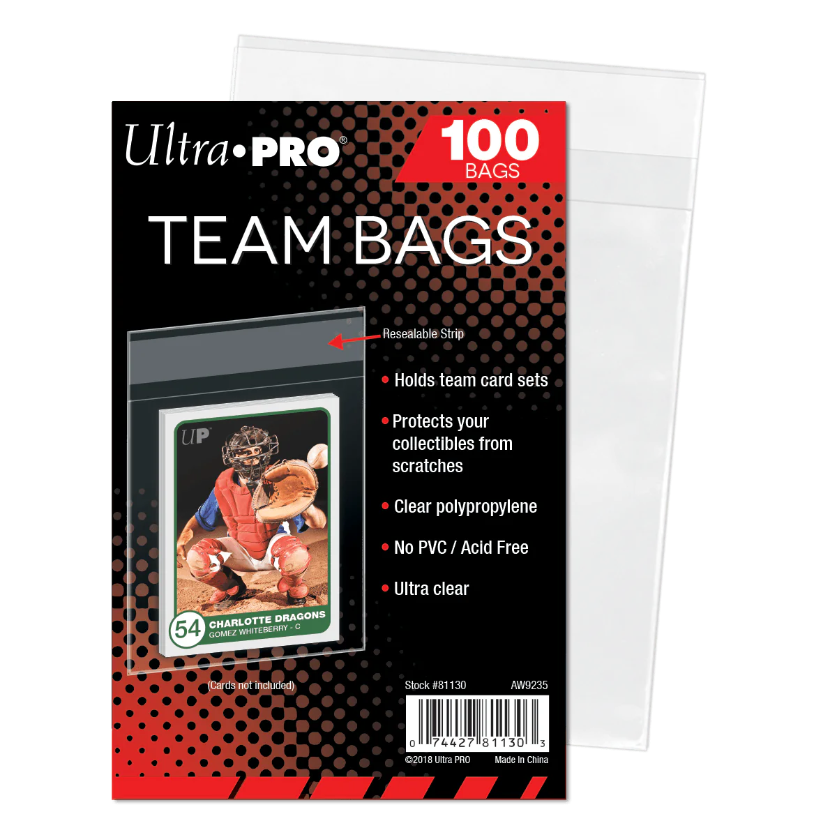 ULTRA PRO - TEAM BAGS FUNDAS RESELLABLES (100 UNIDADES)