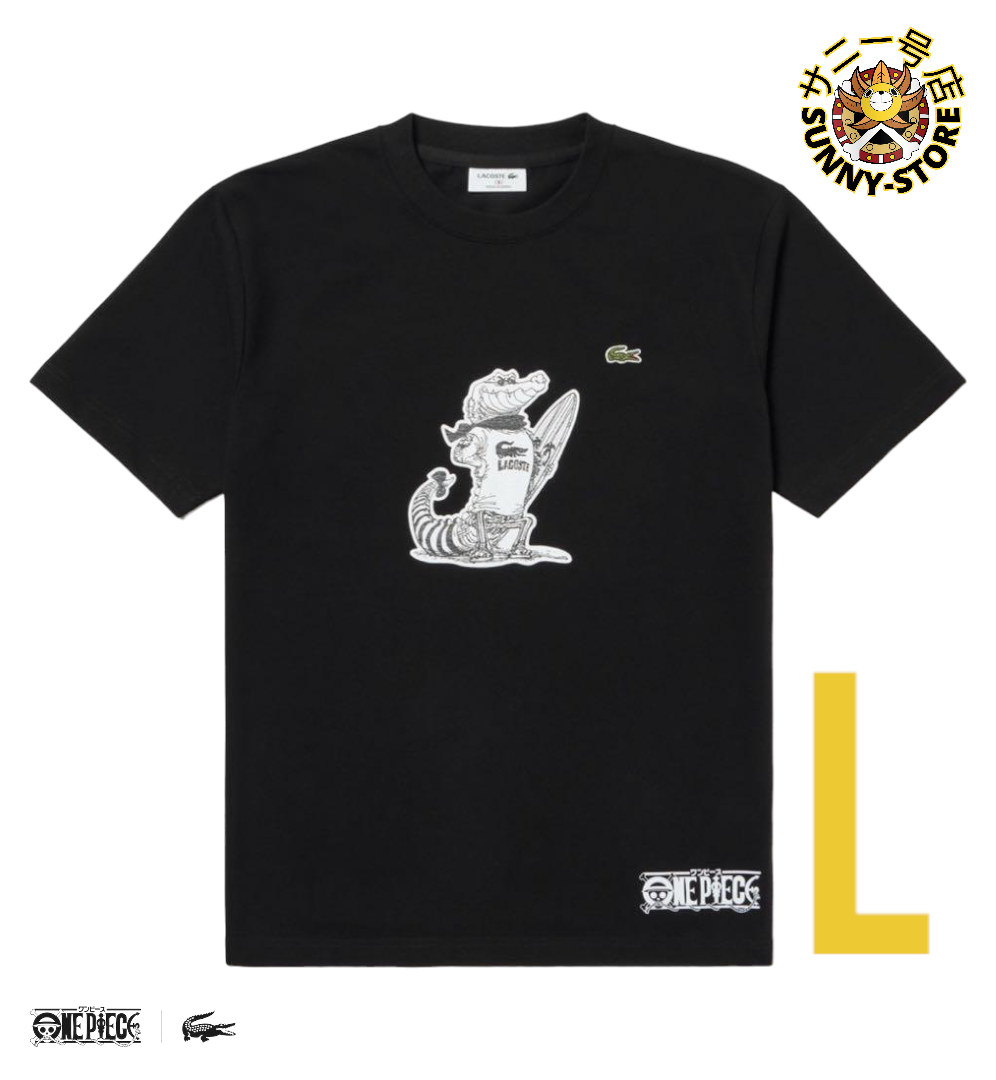 LACOSTE ONE PIECE BLACK CROCODILE T-SHIRT SIZE L MADE IN JAPAN LACOSTE ONE PIECE BLACK CROCODILE T-SHIRT SIZE L MADE IN JAPAN