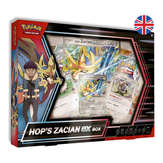 CAJA POKEMON HOP'S ZACIAN EX DE PAUL MARZO 2025 (INGLÉS)