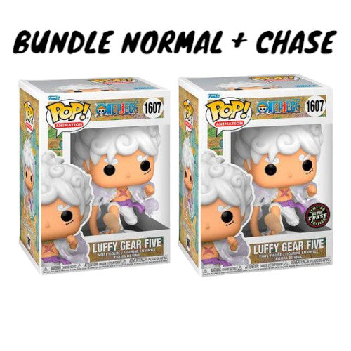 BUNDLE FUNKO POP ONE PIECE LUFFY GEAR FIVE #1607 - NORMAL + CHASE