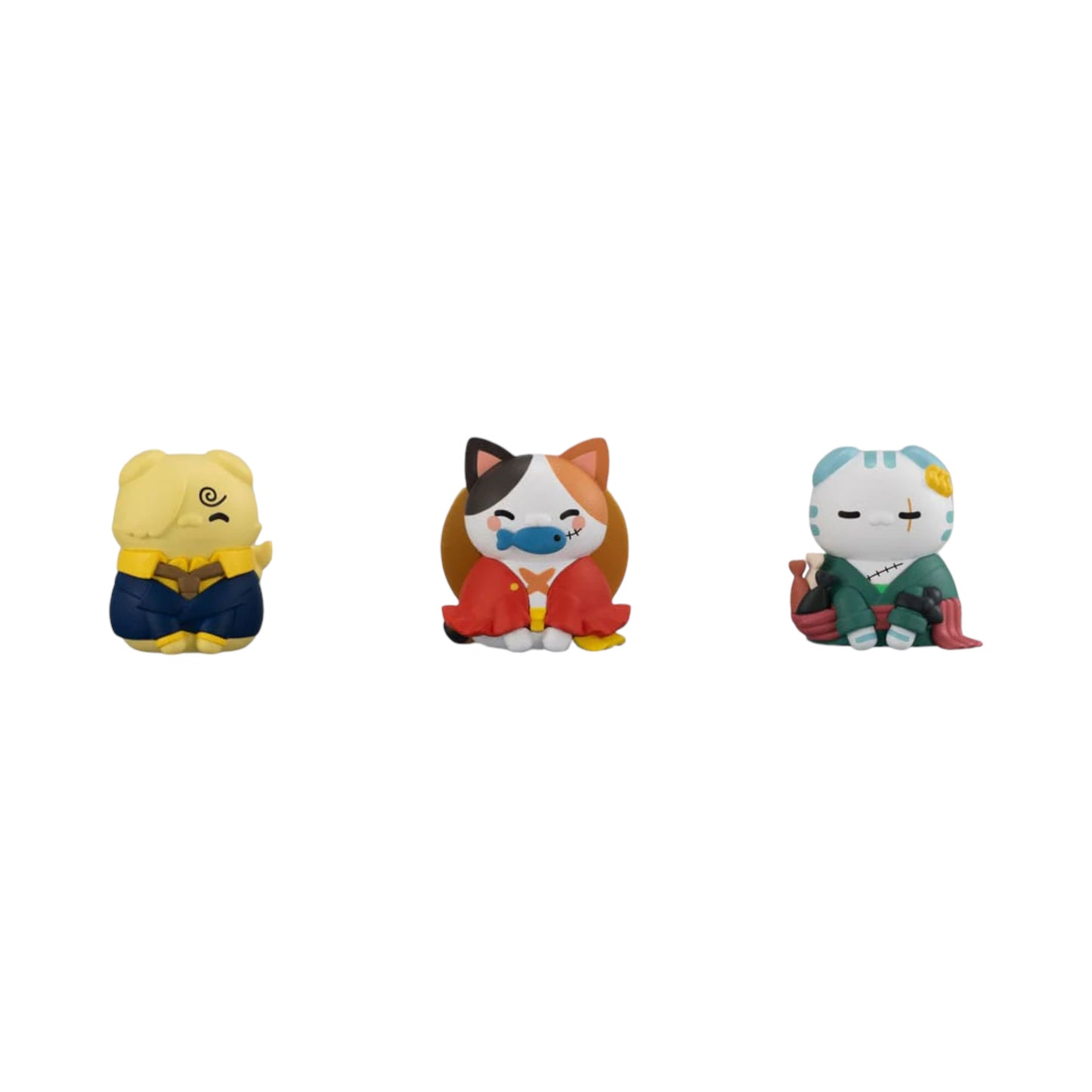 ONE PIECE MEGA CAT PROJECT HAPPY TRIO LUFFY SANJI ZORO LIMITED EDITION (3CM)