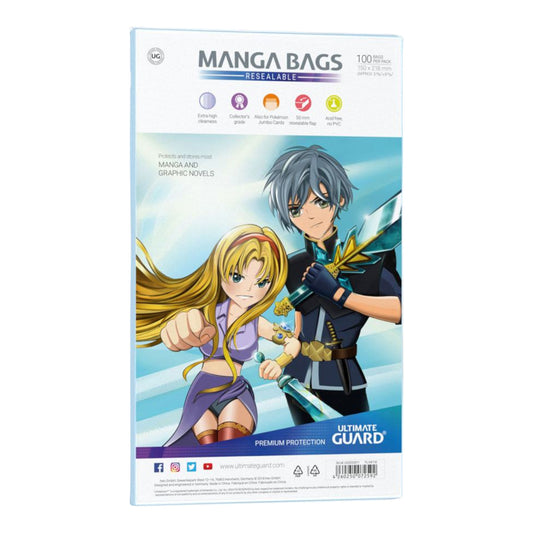 FUNDAS PROTECTORAS MANGA BAGS CON CIERRE REUTILIZABLE - ULTIMATE GUARD (100)