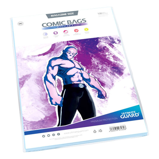 FUNDAS PROTECTORAS COMIC BAGS MAGAZINE SIZE CON CIERRE REUTILIZABLE - ULTIMATE GUARD (100) - WEEKLY SHONEN JUMP