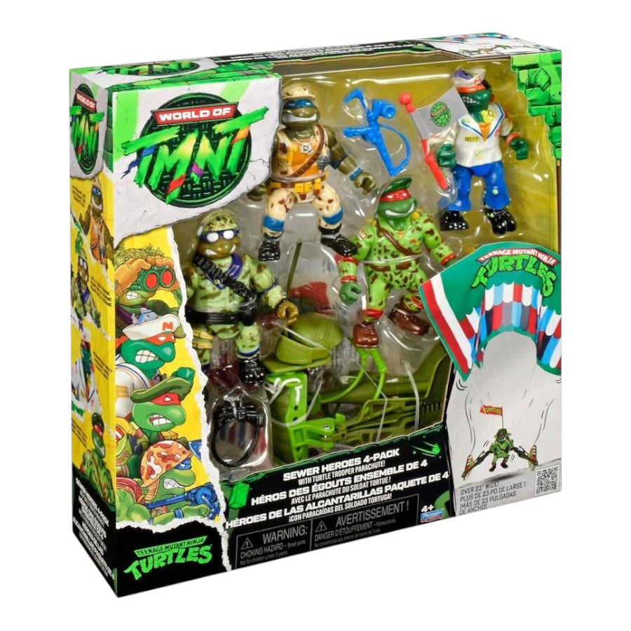 TORTUGAS NINJA PACK 4 SEWER HEROES CLASSIC TMNT - PLAYMATES TOYS