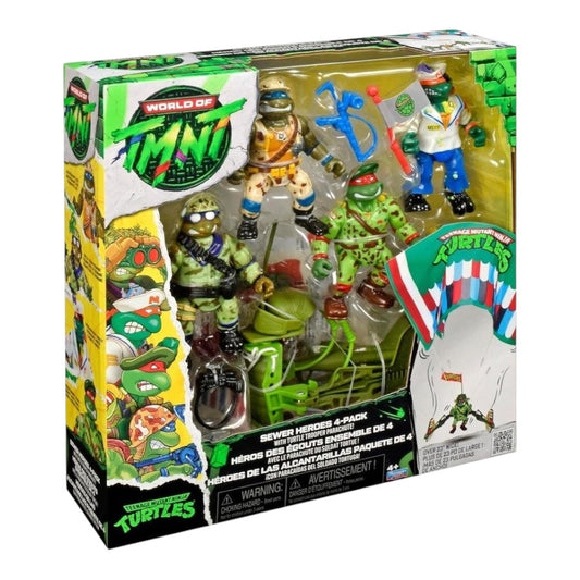 TORTUGAS NINJA PACK 4 SEWER HEROES CLASSIC TMNT - PLAYMATES TOYS