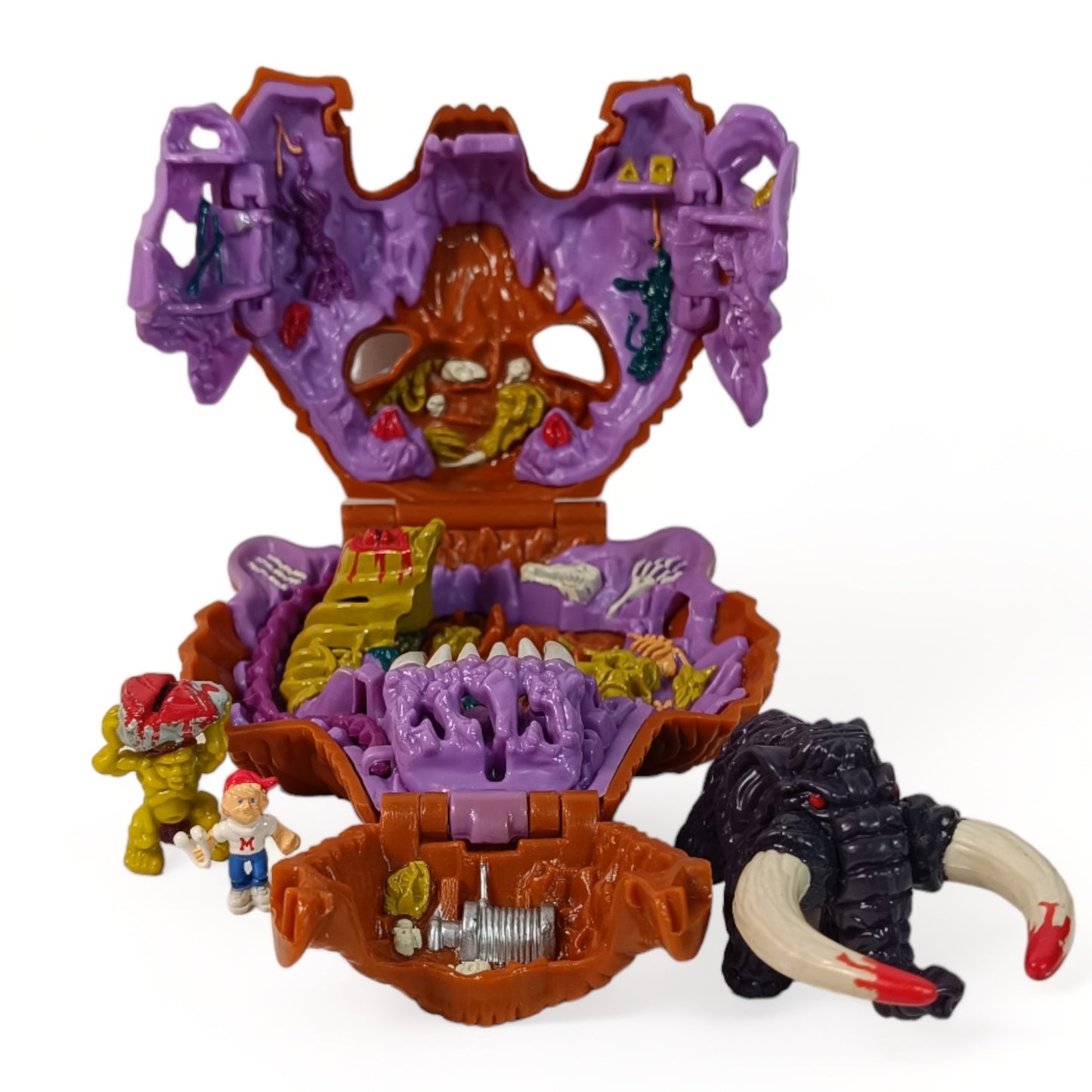 MIGHTY MAX GRAPPLES WITH BATTLE CAT BLUEBIRD 1993 DOOM ZONE PLAYSET COMPLETO